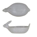 Debossed Stoneware Rabbit Bowl