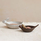 Debossed Stoneware Rabbit Bowl