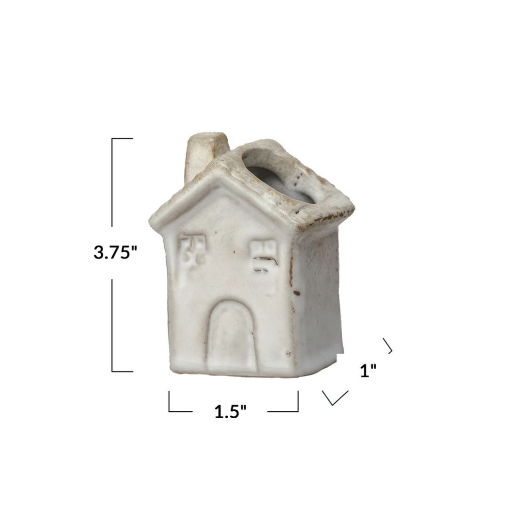 3.75" Stoneware House Toothpick Holder