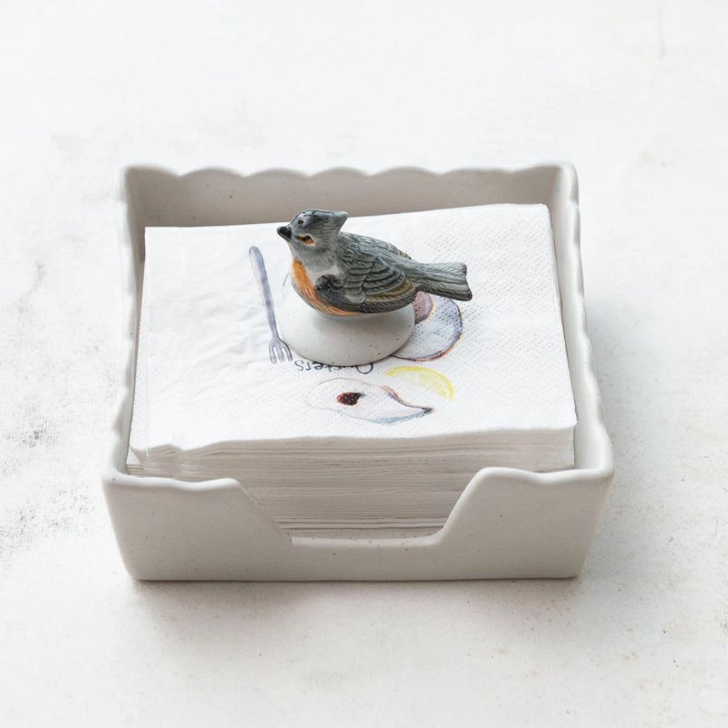 5.75" Stoneware Napkin Holder