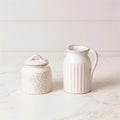 Sugar and Creamer Set - Debossed Stoneware