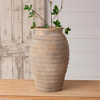 Textured Striped Ceramic Vase