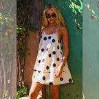 Tie Strap Voluminous Trapeze Stretch Mini Dress