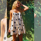 Tie Strap Voluminous Trapeze Stretch Mini Dress