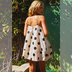 Tie Strap Voluminous Trapeze Stretch Mini Dress