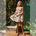 Tie Strap Voluminous Trapeze Stretch Mini Dress