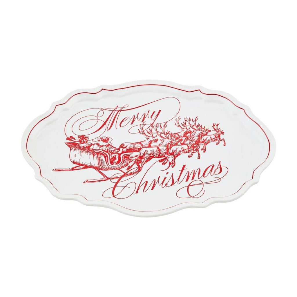 Toile Christmas Platter