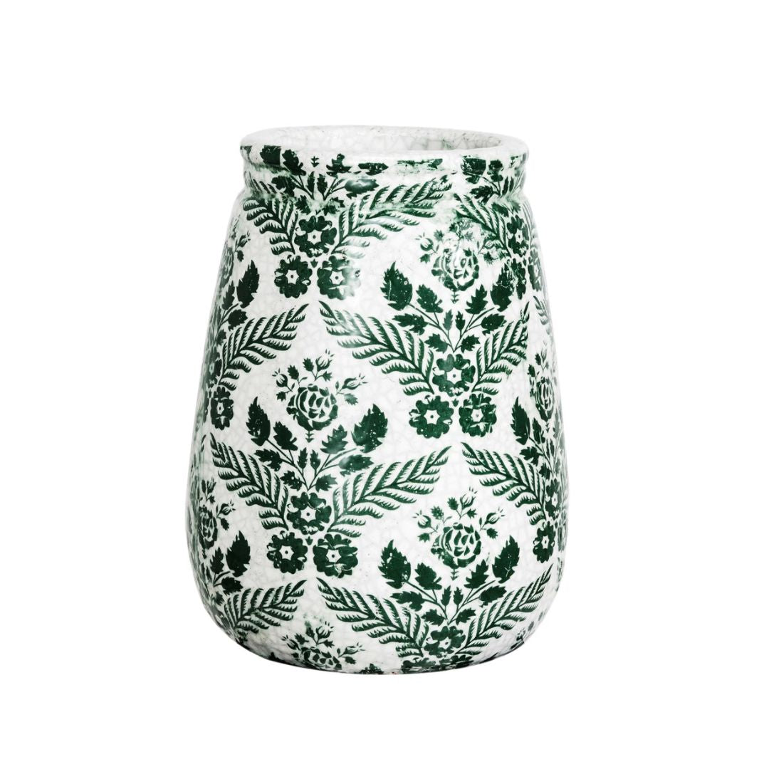 Transferware Vase Terra Cotta