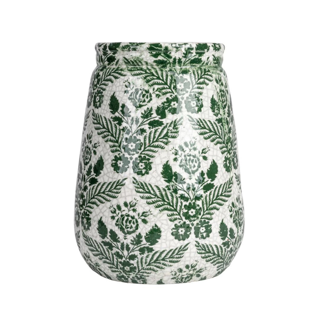 Transferware Vase Terra Cotta