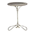 Tuleries Round Iron Table in Distressed White