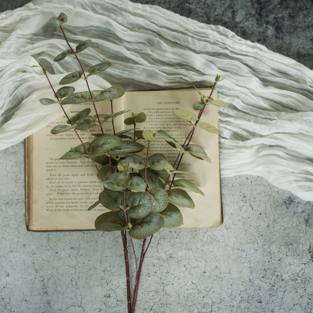 Vintage Spiral Eucalyptus Stem - Faux Plant Decor