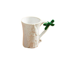 White Mug with Embossed Christmas Tree