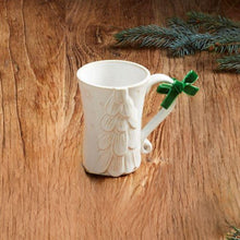 White Mug with Embossed Christmas Tree