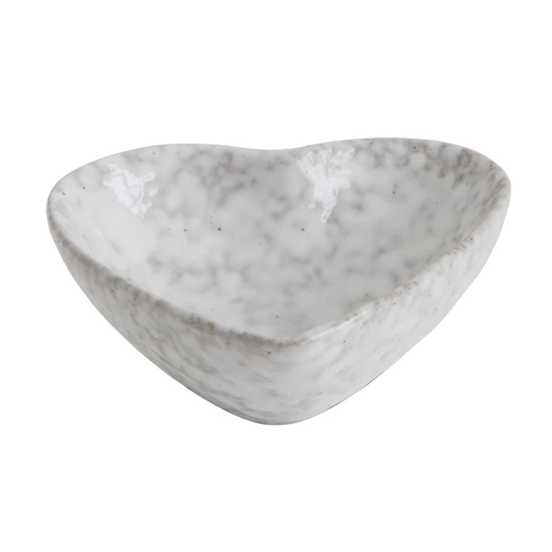 Stoneware Heart Dish - White