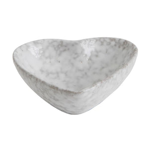Stoneware Heart Dish - White