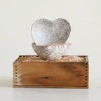 Stoneware Heart Dish - White