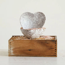 Stoneware Heart Dish - White