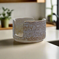 White Stoneware Sponge Holder