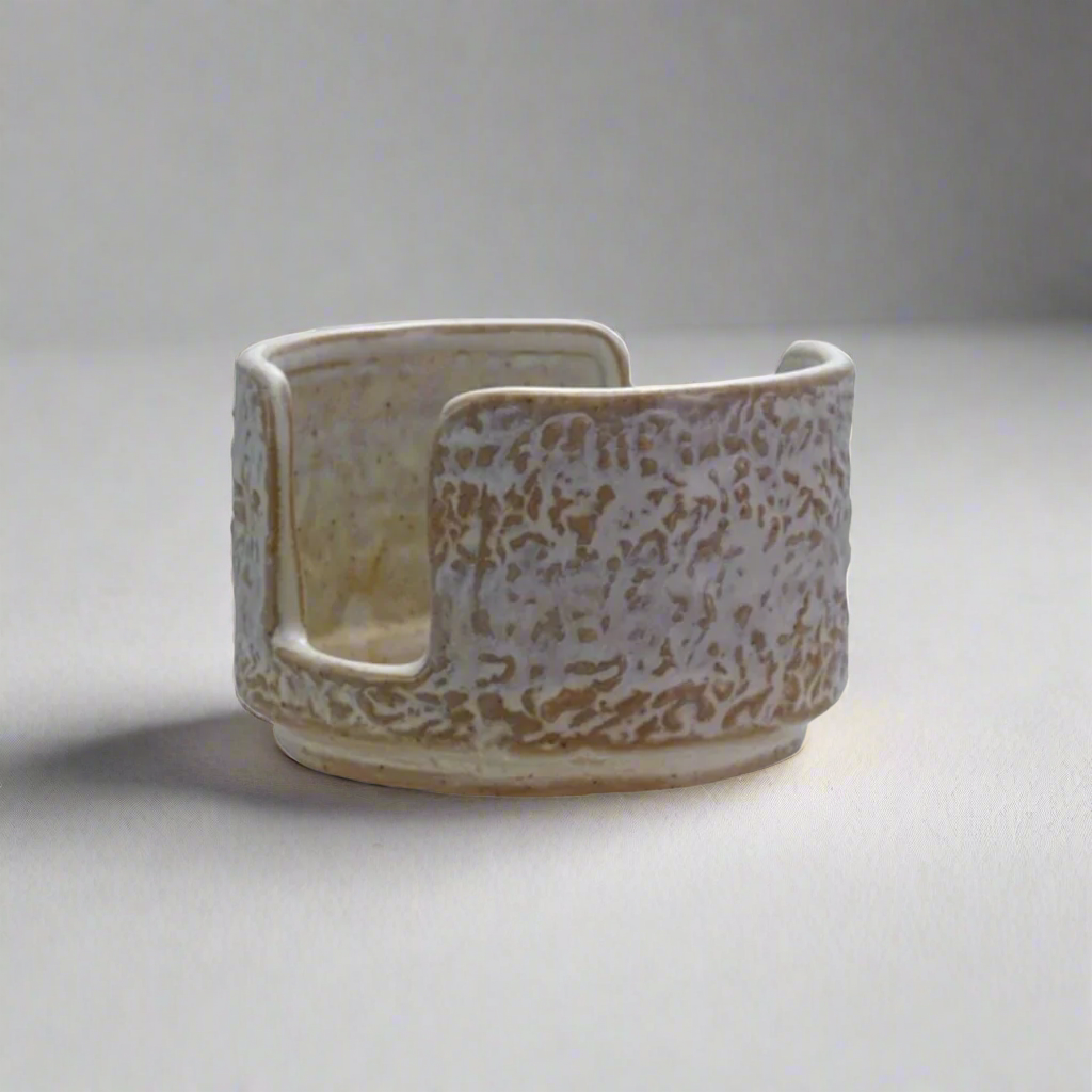 White Stoneware Sponge Holder