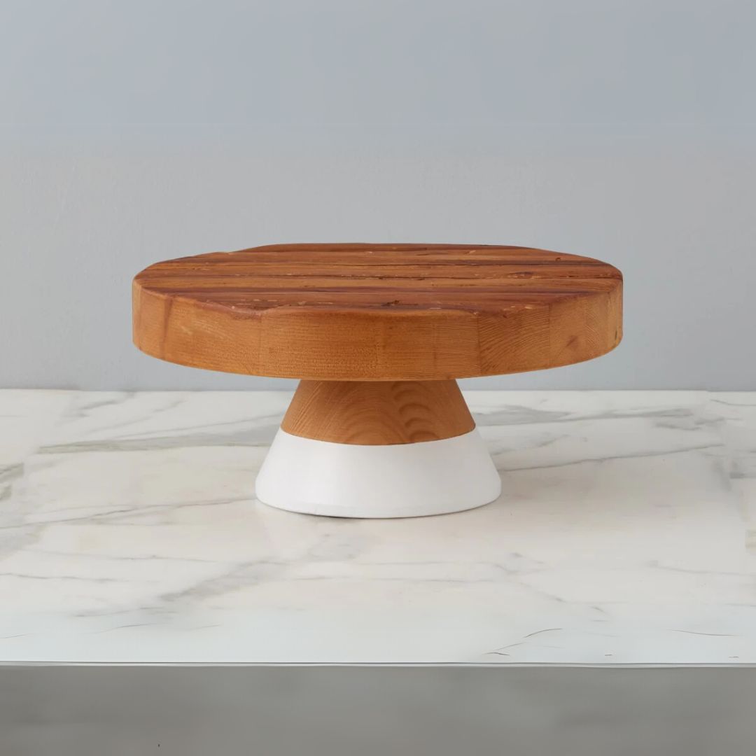 White Mod Block Cake Stand - Large