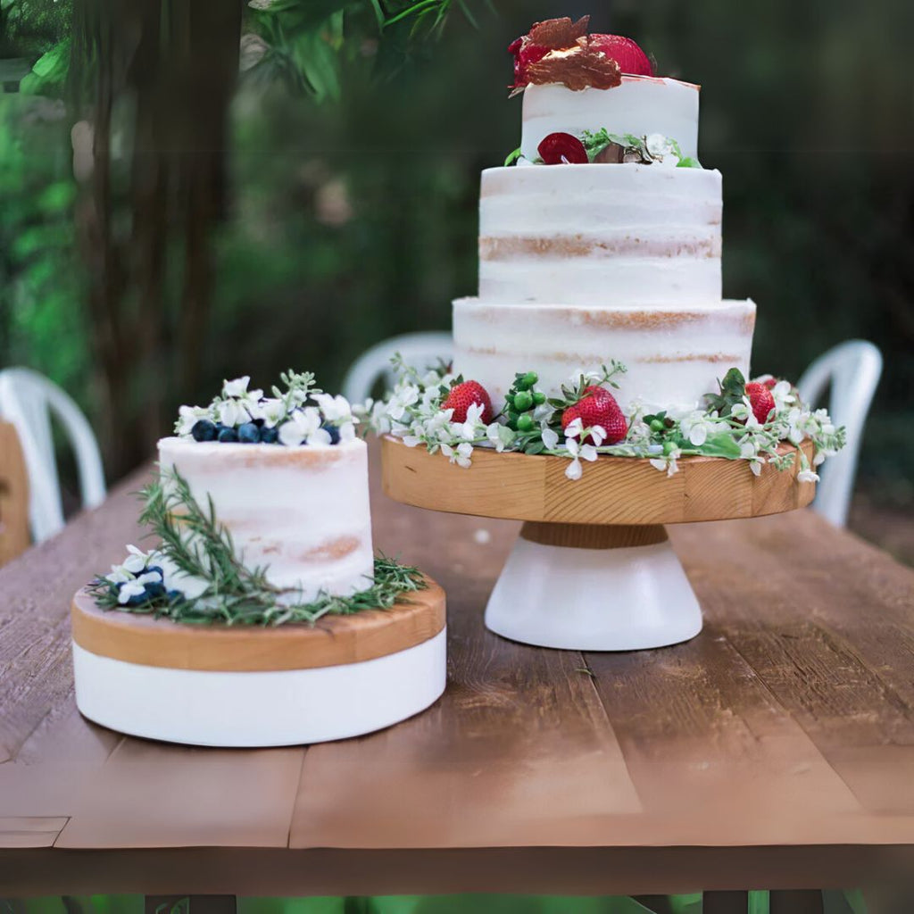 White Mod Block Cake Stand - Large
