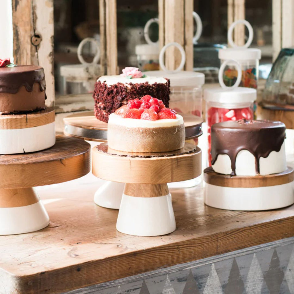 White Mod Block Cake Stand - Large