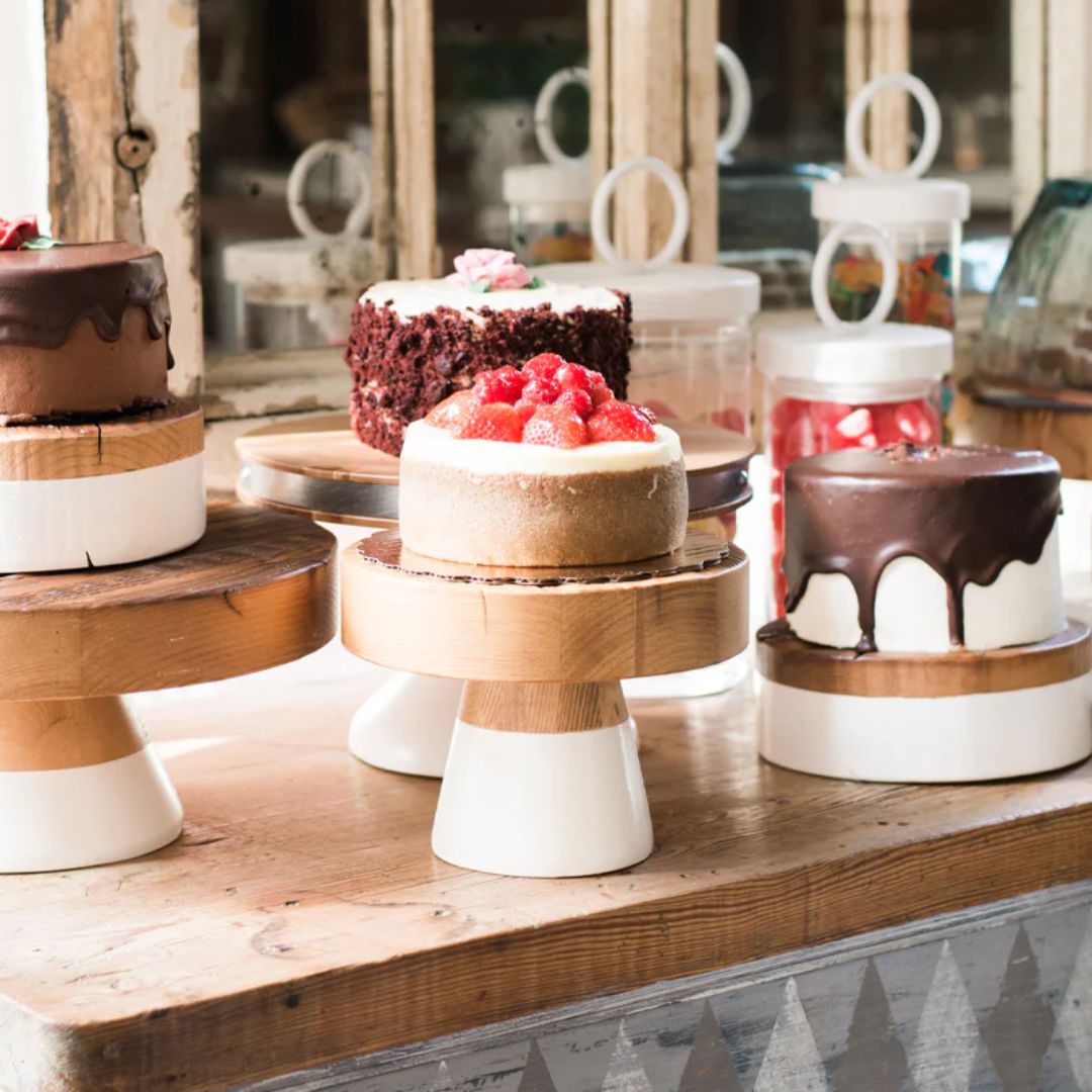 White Mod Block Cake Stand - Large