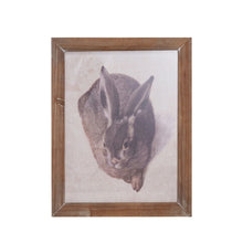 Wood Framed Rabbit Print - Assorted 2 Styles