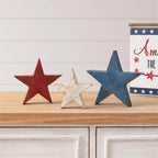 Blue Wooden Star Block Sitter - Large