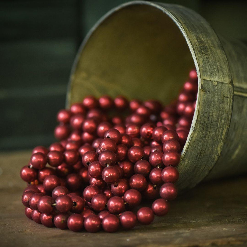 Aged Red Bead Garland XL - 9" long