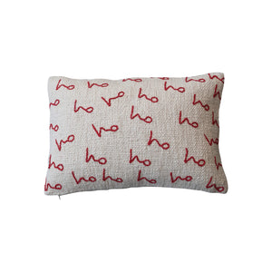 HoHoHo Embroidered Lumbar Pillow