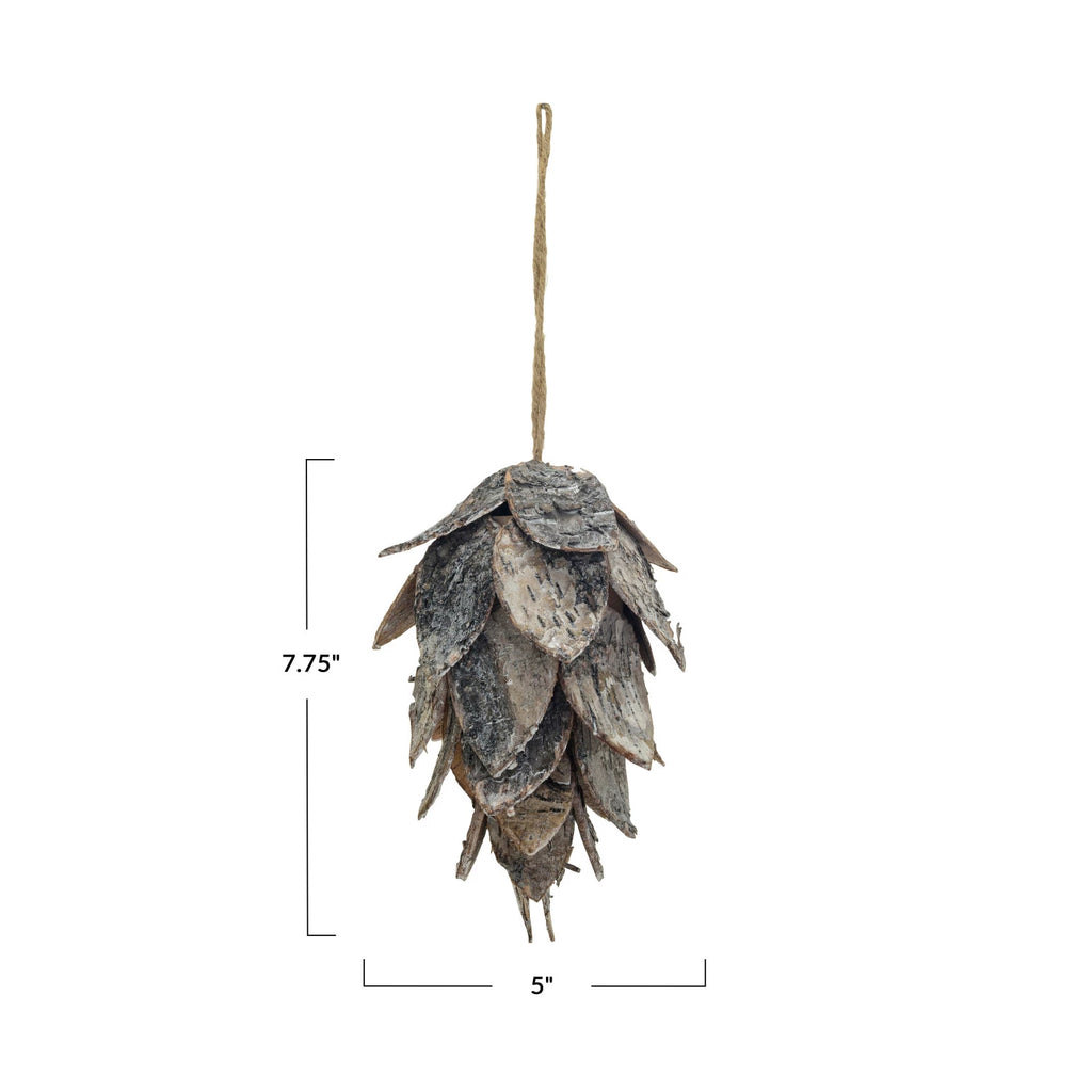 Birch Bark Pinecone Ornament