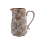 Evergreen Boughs & Pinecone Stoneware Pitcher