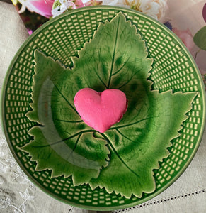 Green Glazed Leaf Dessert Plate