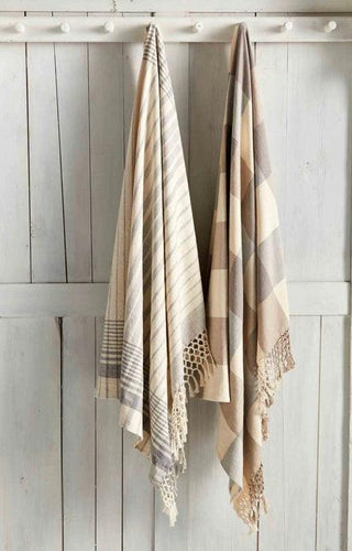Check Stripe Slub Blanket