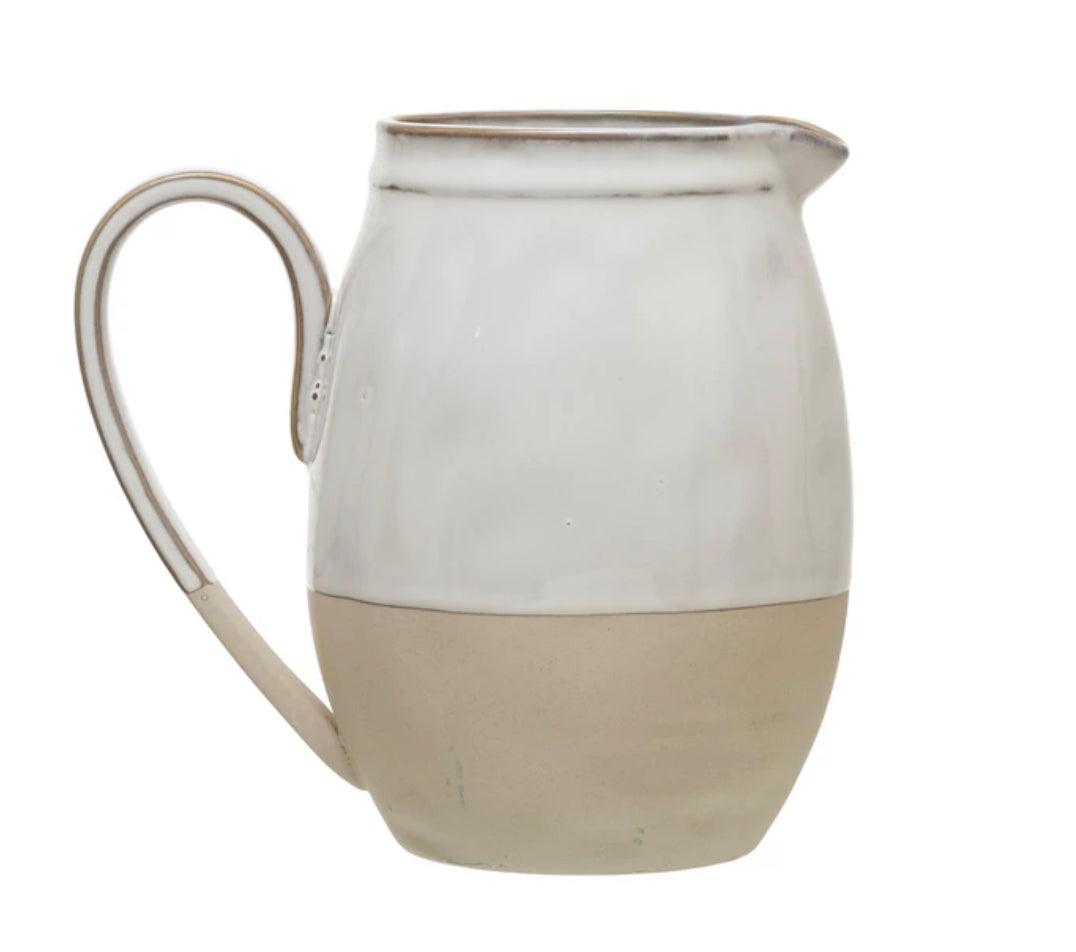 Stoneware Pitcher With Glaze