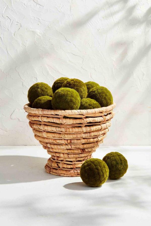 Round Woven Pedestal Bowl