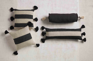 Stripes Black Ponchaa Pillow