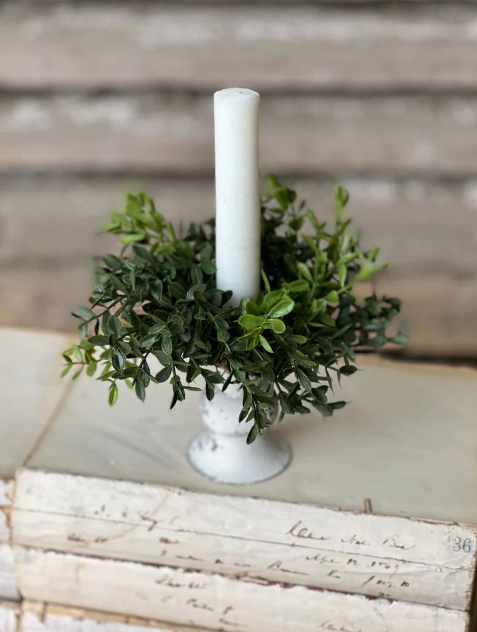 New England Boxwood Candle Ring