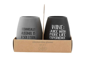 Gray Silicone Wine Set
