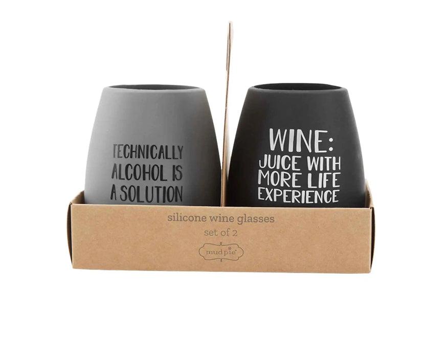 Gray Silicone Wine Set