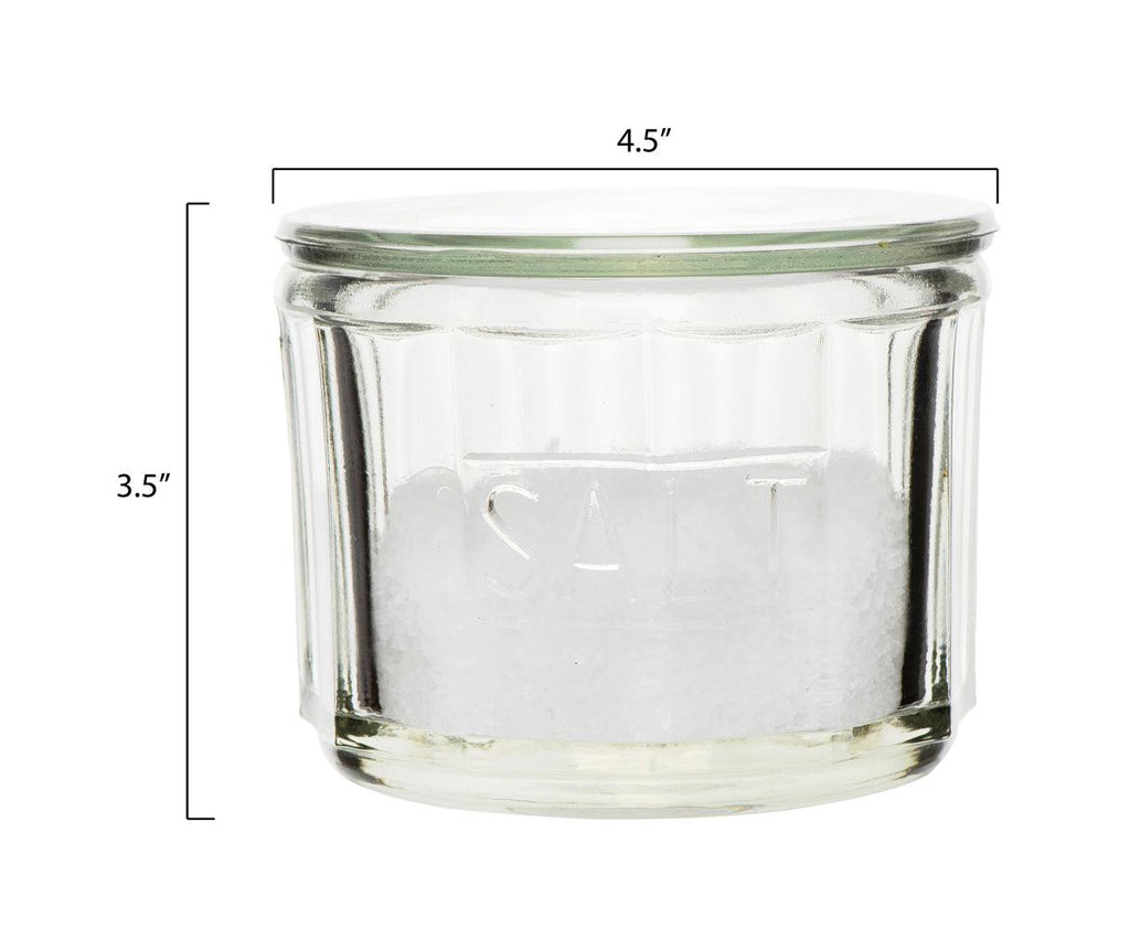 Pressed Glass Salt Container