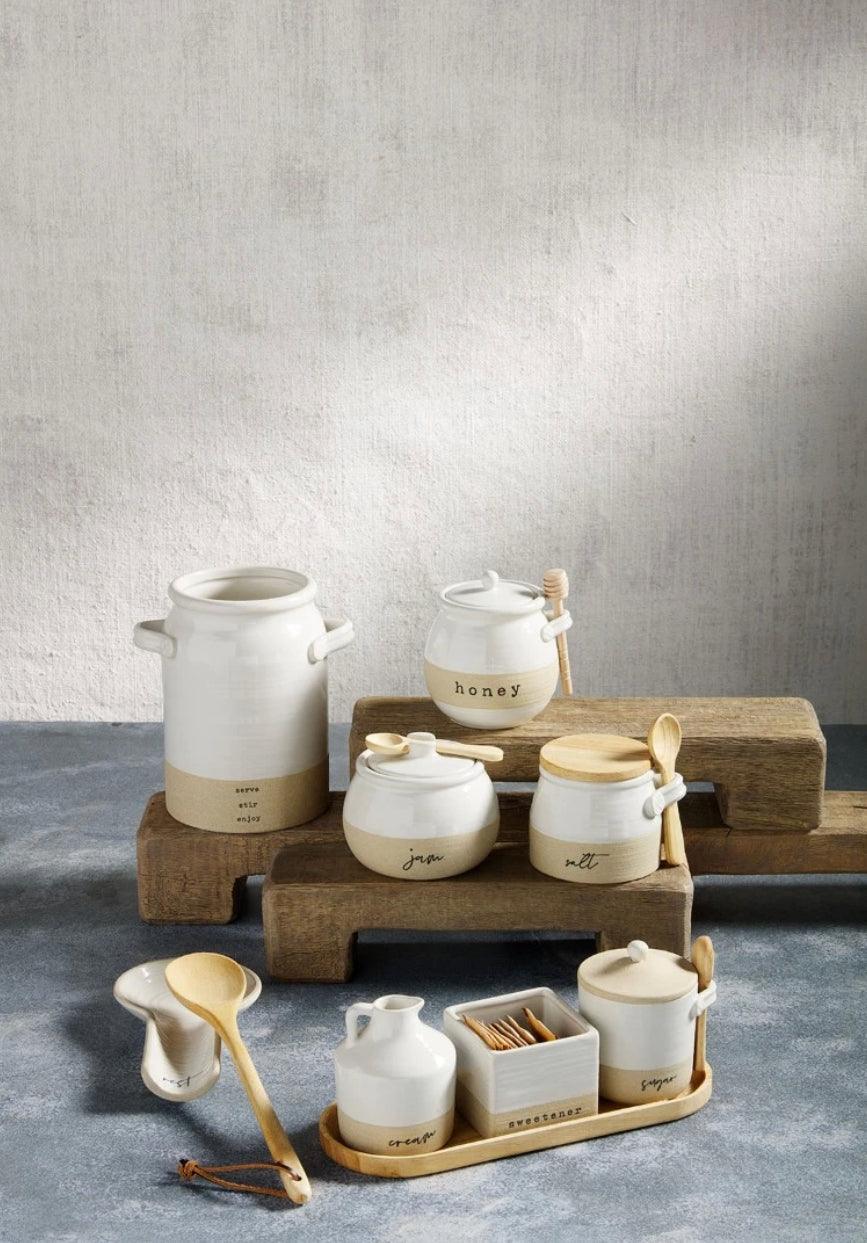 Stoneware Salt Cellar Set