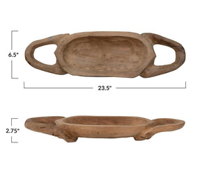 Hand Carved Teakwood Tray