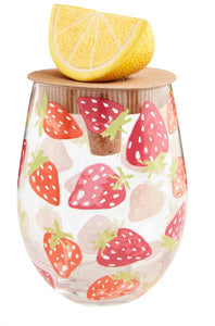 Strawberry Fruit Wine Glass Set
