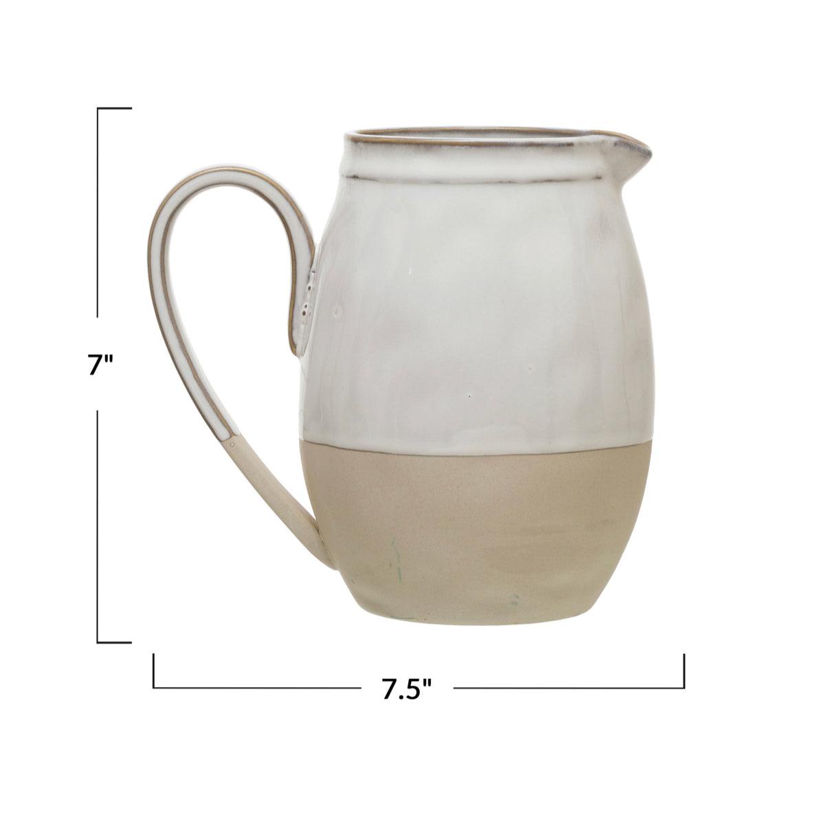 Stoneware Pitcher With Glaze