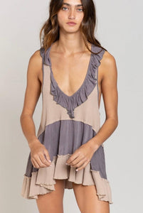 Latte Charcoal Sleeveless Top