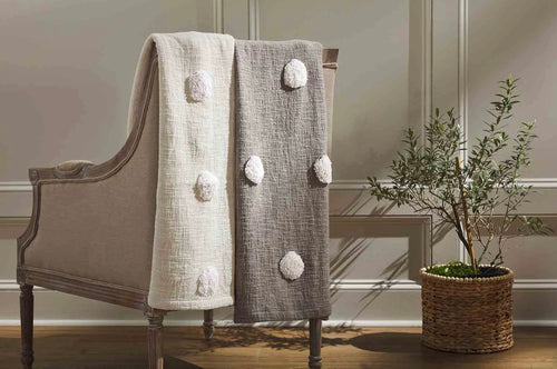 Taupe Tufted Dot Throw