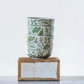 Green Hand Stamped Bowl