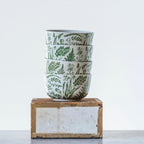 Green Hand Stamped Bowl